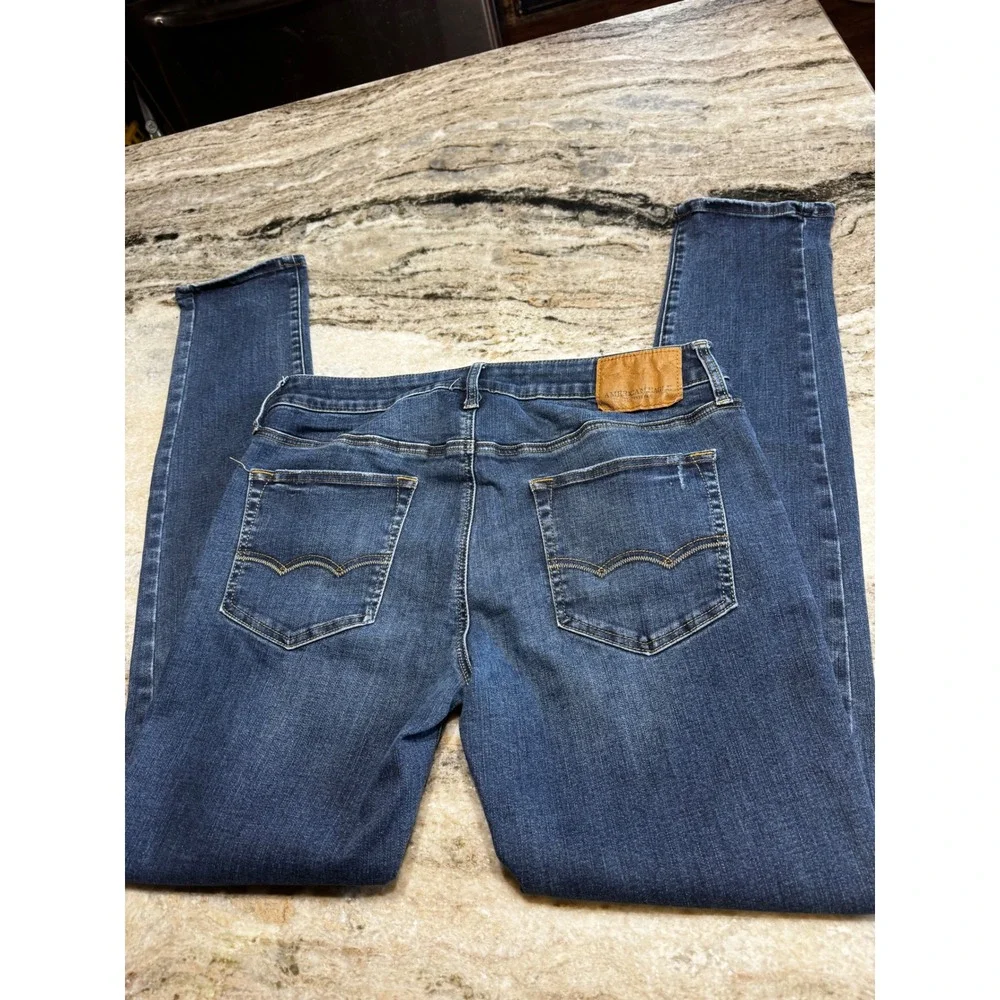 American Eagle Outfitters Skinny‎ Jeans Mens 34x34 Dark Wash Extreme Flex Denim